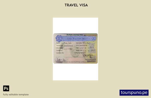 Plantilla de visa de Kenia lista para imprimir